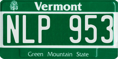 VT license plate NLP953