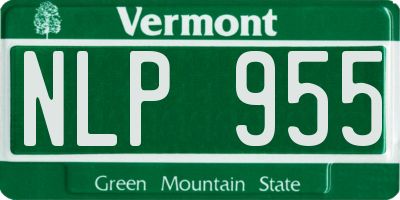 VT license plate NLP955