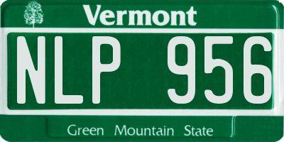 VT license plate NLP956