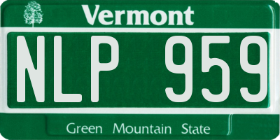 VT license plate NLP959