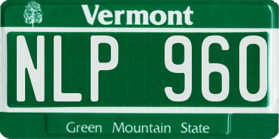 VT license plate NLP960