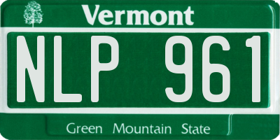 VT license plate NLP961
