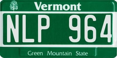 VT license plate NLP964