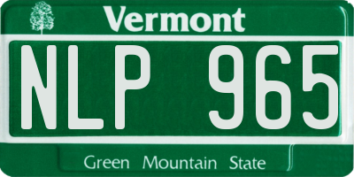 VT license plate NLP965