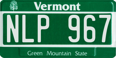 VT license plate NLP967