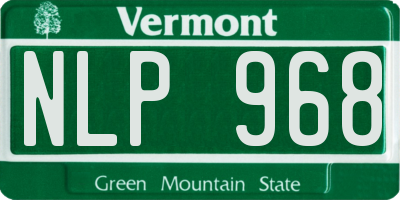 VT license plate NLP968