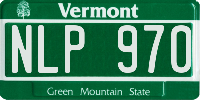 VT license plate NLP970