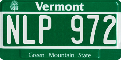 VT license plate NLP972