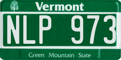 VT license plate NLP973