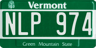 VT license plate NLP974