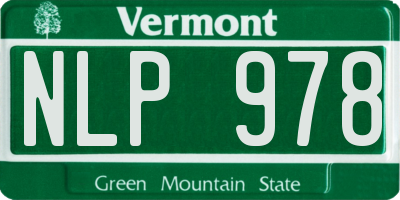 VT license plate NLP978