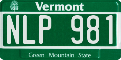 VT license plate NLP981