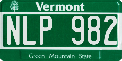 VT license plate NLP982