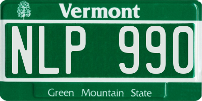VT license plate NLP990