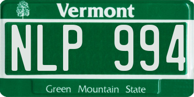 VT license plate NLP994