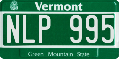 VT license plate NLP995