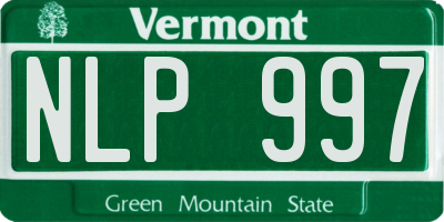 VT license plate NLP997