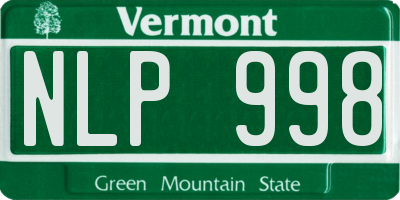 VT license plate NLP998