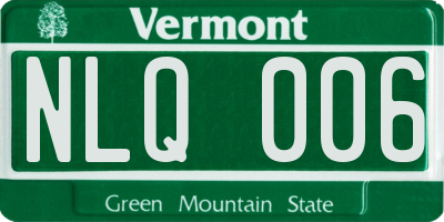 VT license plate NLQ006