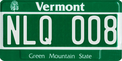 VT license plate NLQ008