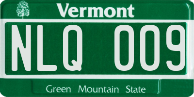 VT license plate NLQ009