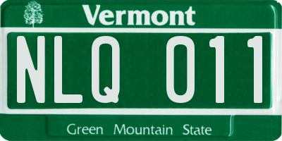 VT license plate NLQ011