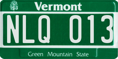 VT license plate NLQ013