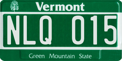 VT license plate NLQ015