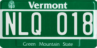 VT license plate NLQ018