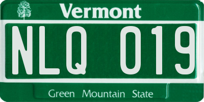 VT license plate NLQ019