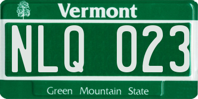 VT license plate NLQ023