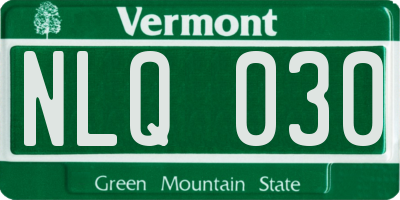 VT license plate NLQ030