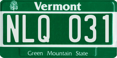 VT license plate NLQ031