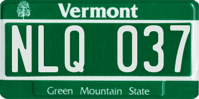 VT license plate NLQ037