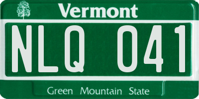 VT license plate NLQ041