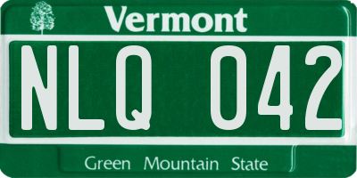 VT license plate NLQ042