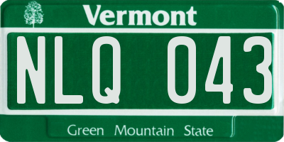 VT license plate NLQ043