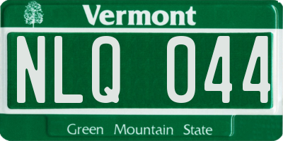 VT license plate NLQ044