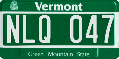 VT license plate NLQ047