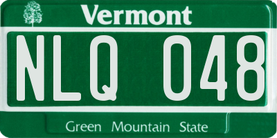 VT license plate NLQ048