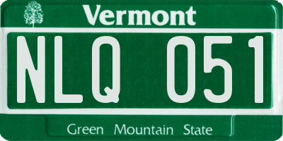 VT license plate NLQ051