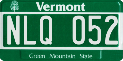 VT license plate NLQ052
