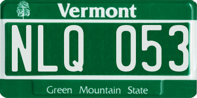 VT license plate NLQ053