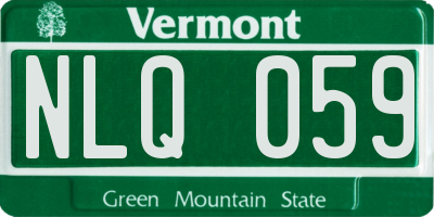 VT license plate NLQ059