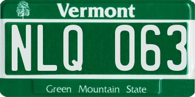 VT license plate NLQ063