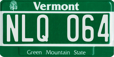 VT license plate NLQ064
