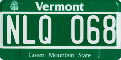 VT license plate NLQ068
