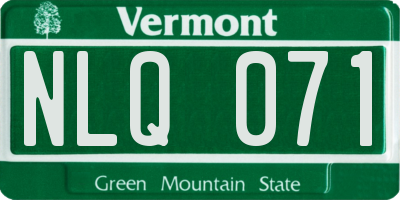 VT license plate NLQ071