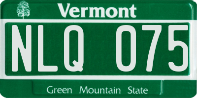 VT license plate NLQ075