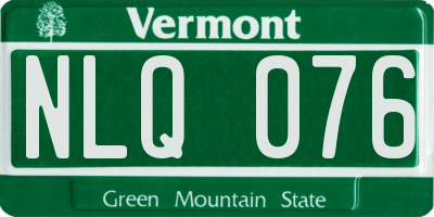 VT license plate NLQ076